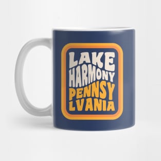 Lake Harmony Pennsylvania Poconos Vacation Retro Vintage Badge Mug